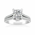 thumbnail image 3 of 1.00 Cts Certified Moissanite Round Cut Solitaire Engagement Ring 18k White Gold Plated and Sterling Silver Promise Ring Wedding Jewelry Valentine Gift, 3 of 3