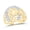 Yellow, variant on 10K White Gold Round Diamond Horseshoe Ring 0.50cttw