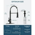 thumbnail image 3 of Black Kitchen Faucet with Pull Down Sprayer, Stainless Steel Single Handle Classic Spring Commercial Sink Faucet for Laundry & Utility Room RV Camper Bar Farmhouse, 3 of 8