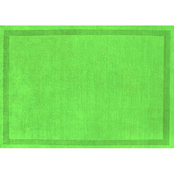 Ahgly Company Indoor Rectangle Solid Green Modern Area Rugs, 4' x 6'