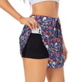 thumbnail image 2 of Bixox Women's Skull Daisy pattern 2 in 1 Running Shorts - Lightweight Athletic Workout Gym Yoga Shorts Liner with Pockets - X-Large, 2 of 5