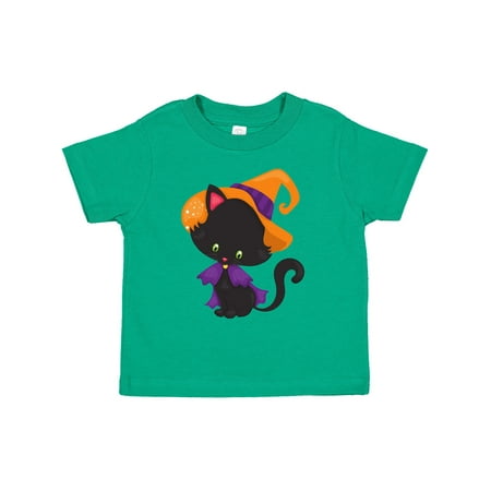 

Inktastic Halloween Cat Cute Cat Black Cat Witch Hat Gift Toddler Boy or Toddler Girl T-Shirt