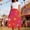 Red, variant on Women‘s Midi High Waist Tutu Skirt with Led Tiered Irregular A Line Layered Chiffon Skirt (Red M)