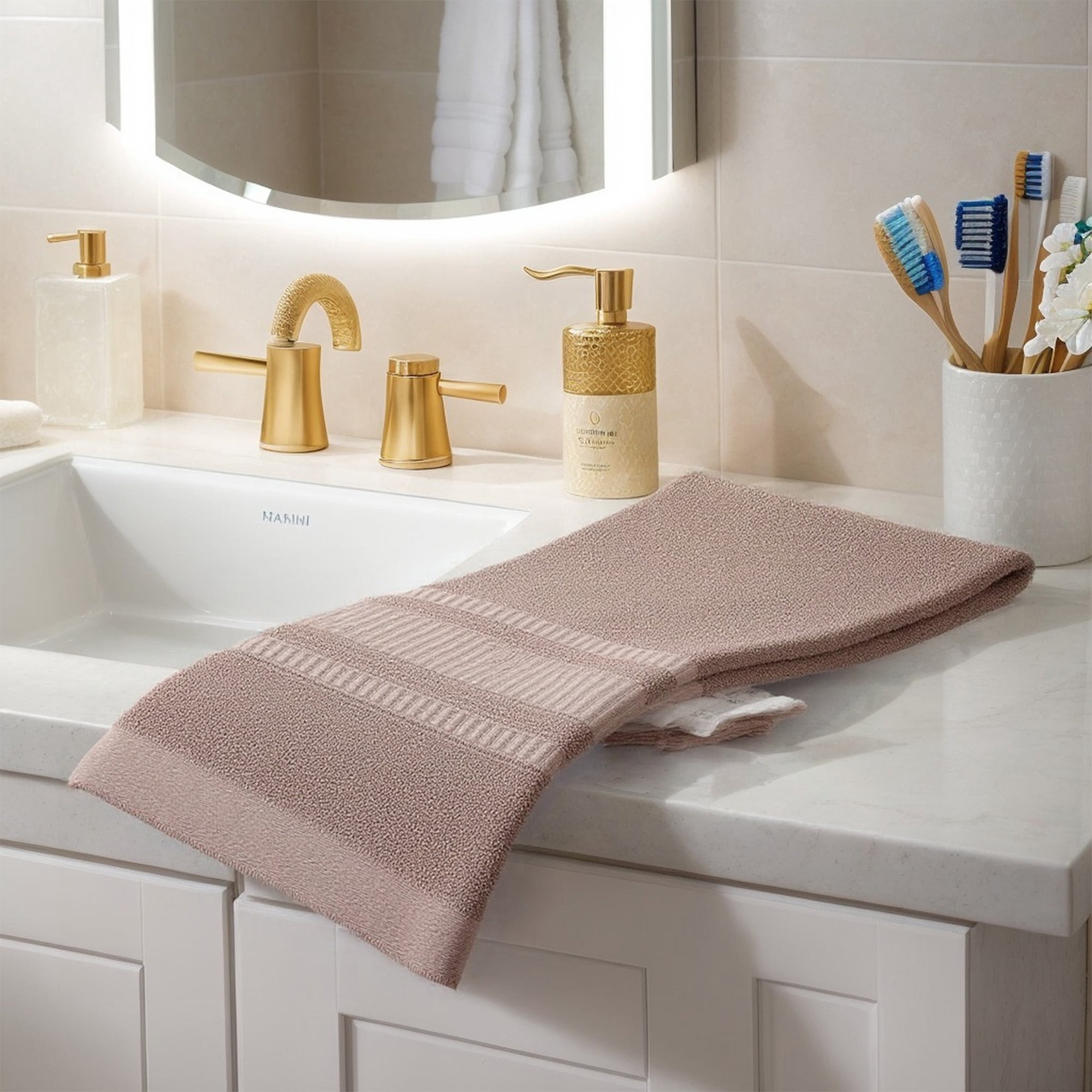 Unique Bargains Waffle Cotton Hand Towel Set of 2 for Bathroom Light Blue