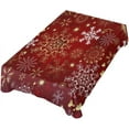 thumbnail image 2 of Christmas Red Tablecloth,Red Gold Snowflakes Rectangle Modern Table Linen Cloth Cover for Xmas Kitchen Dining Room Party Home Decor,60x120, 2 of 7