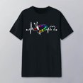 thumbnail image 2 of Womens Tops Trendy Graphic Printed Short Sleeve T Shirt Crewneck Blouse,Black,L, 2 of 3