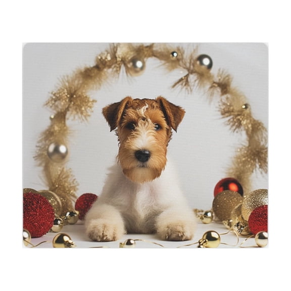 DistinctInk Mouse Pad - 1/4" Foam Rubber - Wire Fox Terrier Puppy