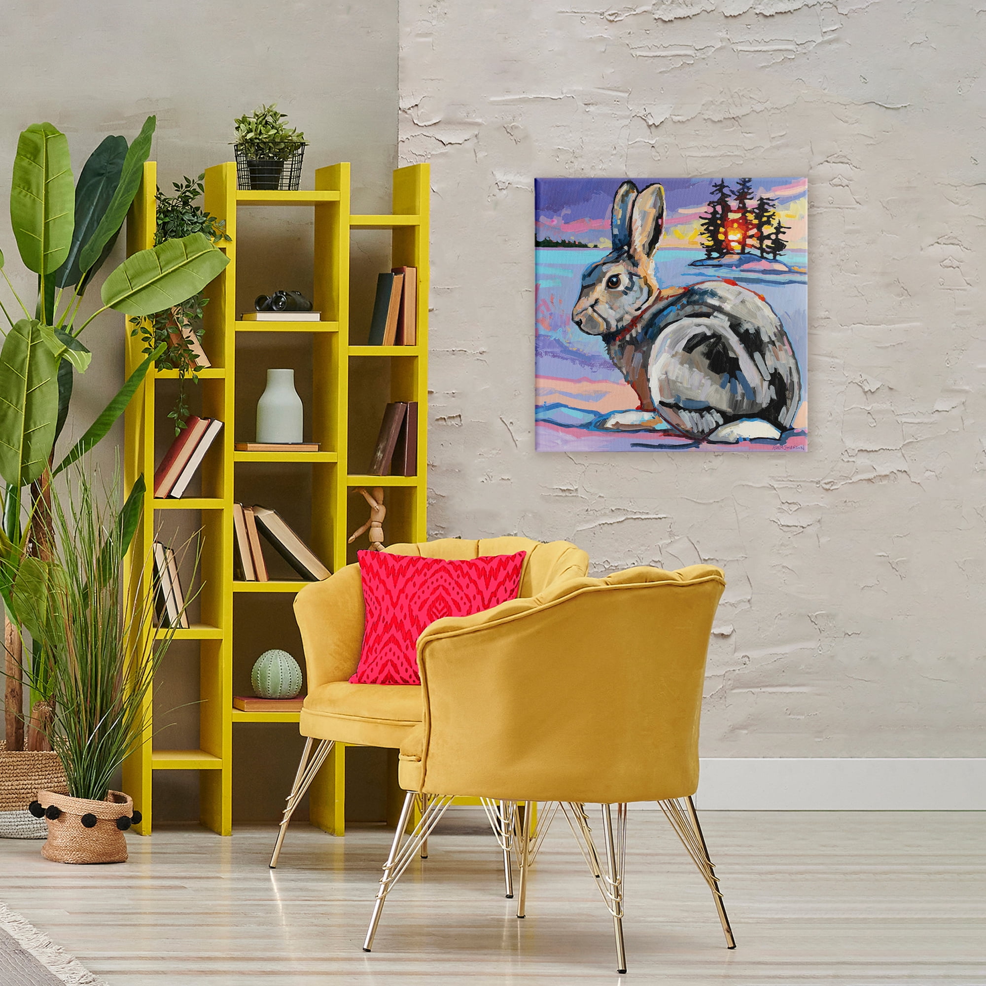 Runaway Goliath Rabbit Canvas Wall Art, design by Adam Swanson