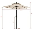 thumbnail image 6 of FLAME&SHADE 9 ft Double Top Solar Powered Outdoor Market Patio Table Umbrella with LED Lights and Tilt, Beige, 6 of 7