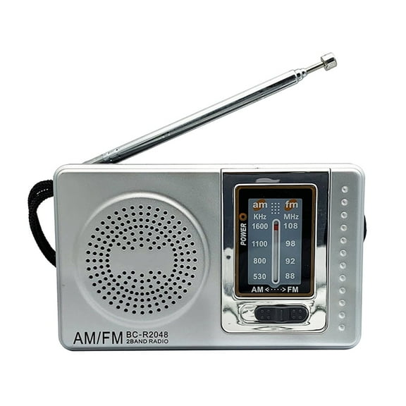 Lotpreco AM/FM Battery Operated Portable Radio with Speaker & Headphone Jack, Black