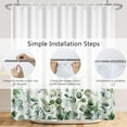 thumbnail image 5 of 72x72 Inches Green Leaves Shower Curtain Watercolor Eucalyptus Sage Botanical Plants Flower Nature Scenery Shower Curtains for Bathroom Decor Waterproof Polyester Fabric with Hooks, 5 of 6