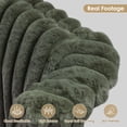 thumbnail image 4 of Hiphuta Modern Queen Size Corduroy Upholstered Bed Frame, LED Platform Bed Frame with 55"H Vertical Stripe Tufted Corduroy Velvet Wingback Headboard, Green, 4 of 8