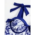 thumbnail image 4 of BERANMEY Women's Tropical Print One Piece Swimsuit with Cover up Beach Skirt Sarong Two Piece Floral Printed V Neck Tummy Control High Cut Monokini Swimsuit Bathing Suit Women's Swimwear & Clothing, 4 of 6