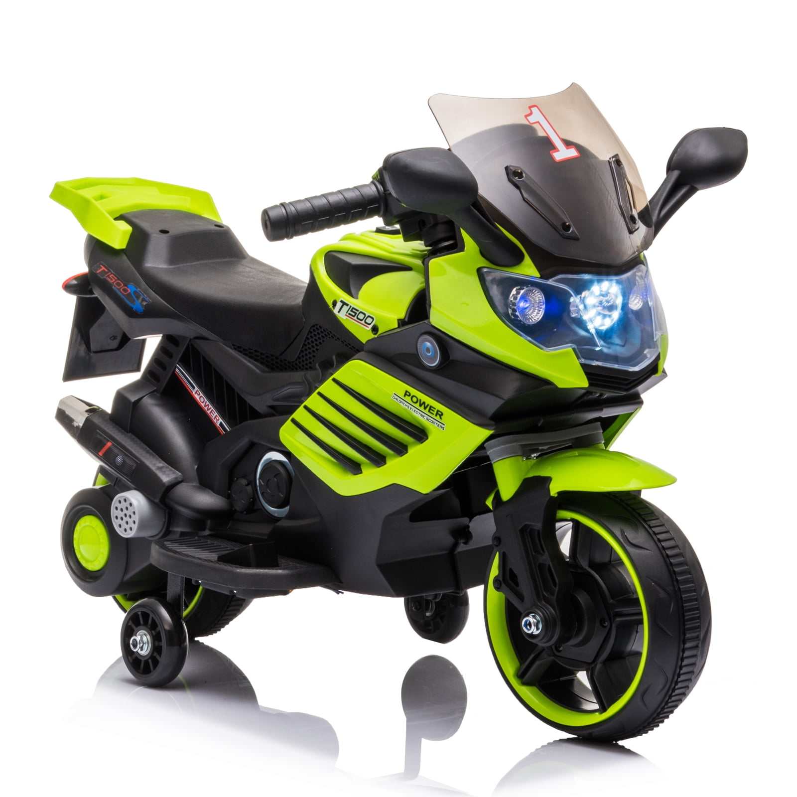 6V Kids Electric Ride On Motorcycle With Training Wheels Indoor&Outdoor Playing 