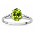 thumbnail image 2 of Star K � Oval 8x6 Genuine Peridot Split Shank Three Stone Engagement Promise Ring, 2 of 9