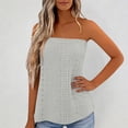 thumbnail image 2 of Fgnfyis Summer Tank Tops for Women Print Strapless Bandeau Casual Sleeveless Loose Holiday Top Women Tank Tops White S, 2 of 5
