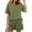 Army Green, variant on Ekouaer Women's 2 Piece Pajama Sets Short Sleeve Lounge Sets Soft Round Neck Top and Shorts Sleepwear