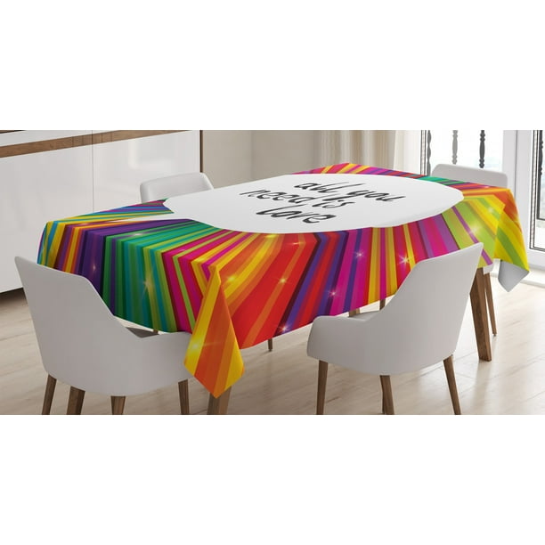 Colorful Decor Tablecloth All You Need Is Love Inspirational Quote Speech Bubble Hippie Retro Poster Print Rectangular Table Cover For Dining Room Kitchen 60 X 90 Inches White By Ambesonne Walmart Com