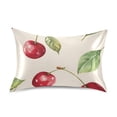 thumbnail image 7 of Yayeee Pillowcase Standard Size Set of 2 Satin Wrinkle Resistant Pillow Case, Watercolor Cherry, 7 of 7