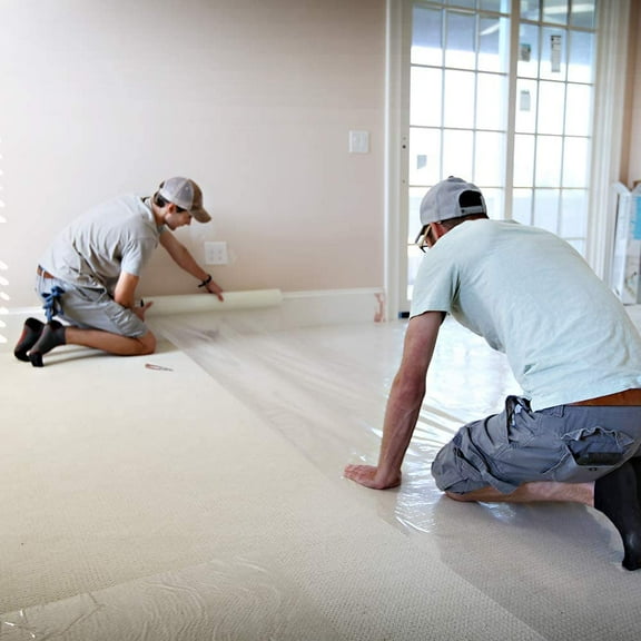 Protective Carpet Film 24" x 100' - , Tear-Resistant, No Adhesive Residue