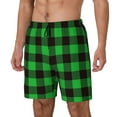 thumbnail image 2 of Gaeub Buffalo Plaid Green Black Mens Swim Trunks Stretch Beach Shorts Quick Dry for Men Swim Shorts Swimwear with Pockets- X-Large, 2 of 9