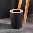 thumbnail image 2 of Trash Cans Round without Lid Durable Garbage Container for Home RV Home Dorms Toilet 9L Black, 2 of 9