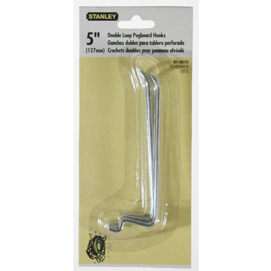 Stanley Hardware 819570 5" Double Loop Pegboard Hooks, 2 Count