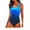 Blue, variant on One Piece Swimsuit Women Criss Cross Back Color Block Print Bathing Suits Athletic Modest Swimwear