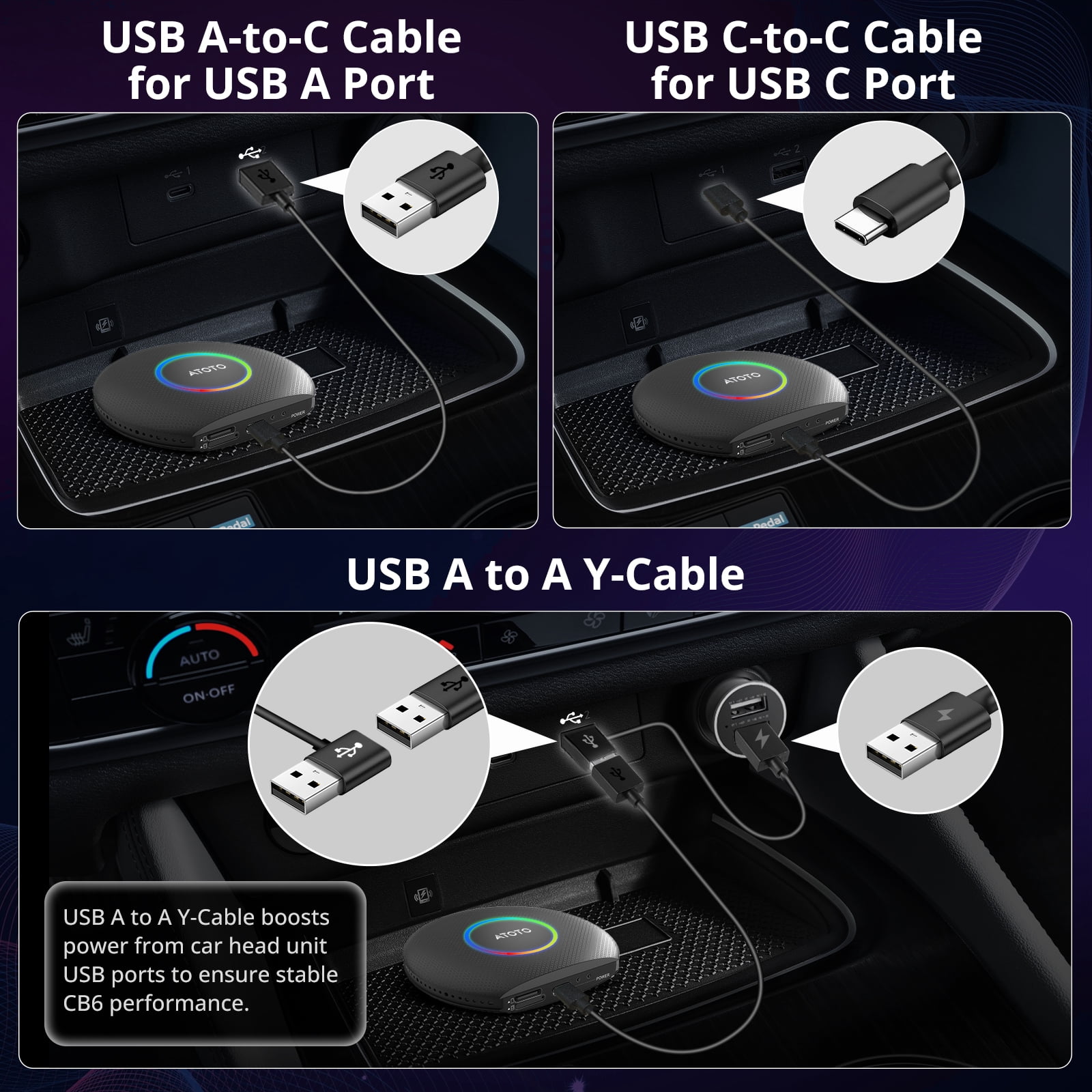 ATOTO Carplay Ai Box Gen 2 AI Smart Box 4G+64G Wireless CarPlay