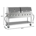 thumbnail image 3 of 60 in. 8-Burner Commercial Outdoor Propane Gas Grill with 2 Roll Dome Covers in Stainless-Steel, ETL Listed (CGKIT6-D30D30), 3 of 13