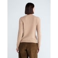 thumbnail image 4 of Free Assembly Women's and Women's Plus Cashmere Cable Knit Sweater with Puff Sleeves, Midweight, Sizes XS-4X, 4 of 5