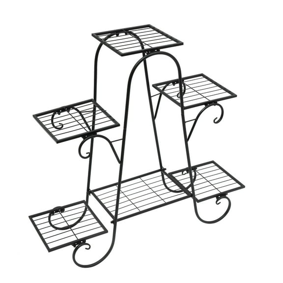 Indoor Freestanding Metal Plant Stand Shelves, 3-Tier Flower Pot Plant Rack Black