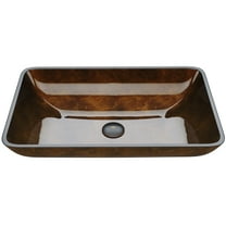 Rectangular Glass Vessel Sink in Russet Glass