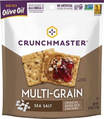 Pack of 12, Crunchmaster Sea Salt Multi-Grain Crackers, 4 oz