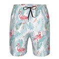thumbnail image 3 of Adobk Tropical Flamingo Print Men's Swim Trunks Hawaiian Bathing Suit Swimsuits Beach Shorts with Pockets-Medium, 3 of 6