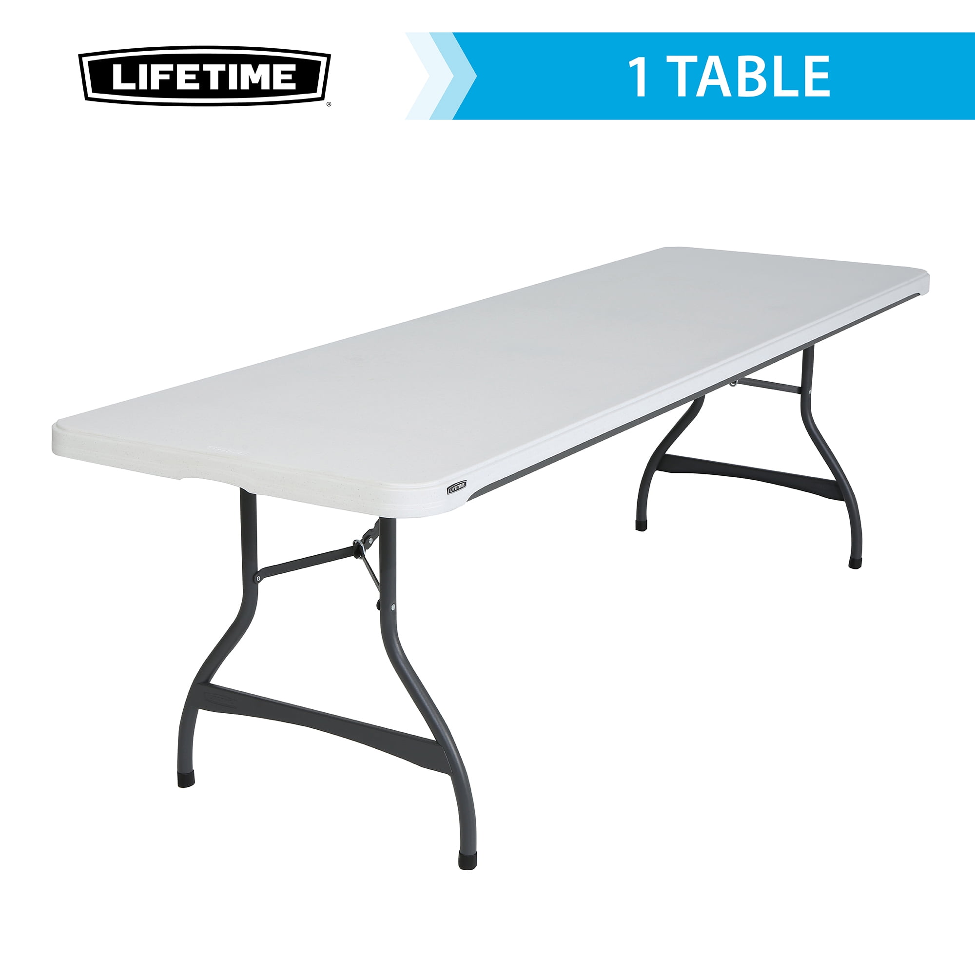 Lifetime 8-Foot Commercial Grade Folding Table, White Granite
