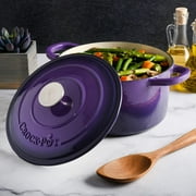 Crock-Pot Artisan 2 Piece 5 Quart Enameled Cast Iron Dutch Oven with Lid in Lavender