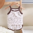 thumbnail image 2 of CAUYDY Toddler Baby Girl Summer Clothes Set Kid Outfits Short Sleeves T-Shirt Tops + Shorts Cute Outfits Set For Kids Summer Outfits 0-24 Months 2t 3t 4t 5t (Sizes 18-24 Months,D01-Brown), 2 of 5