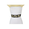 thumbnail image 4 of Women Black Stretch Fashion Belt Gold Triangle Buckle S M, 4 of 11