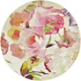 thumbnail image 1 of Unique Loom Lyon Watercolor Floral Area Rug 6' x 6' Round Ivory/Pink, 1 of 10