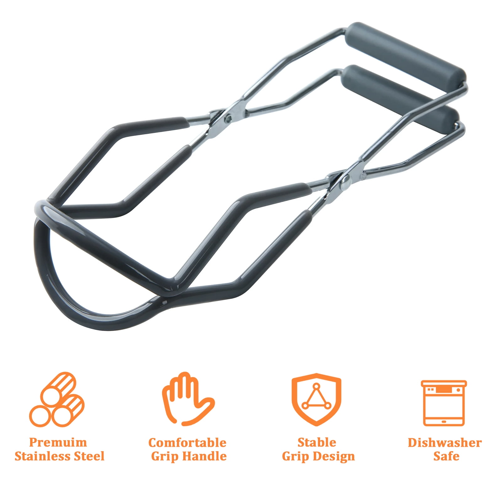 Mainstays Stainless Steel Canning Jar Lifter Tongs with Secure Grip Handles