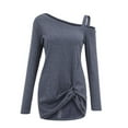 thumbnail image 4 of Summer Tops for Women, Shirts for Women, Stylish Women's Cold Shoulder Tops Long Sleeve Casual Blouse Knot Detail Tunic for Effortless Fashion, 4 of 6