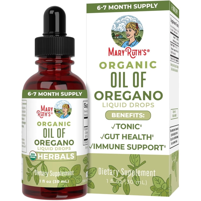 Suplemento de aceite de orégano MaryRuth Organics, 30 ml, suministro para 6 meses