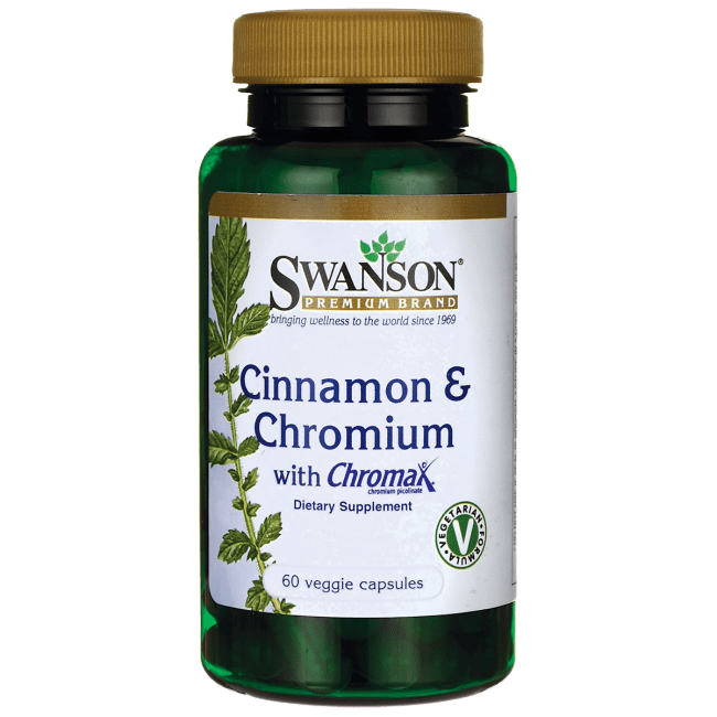 Swanson Cinnamon & Chromium Featuring Chromax 60 Veggie Capsules
