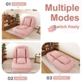 thumbnail image 3 of Miniyam Adjustable Folding Floor Chair Convertible Sofa Bed in Corduroy for Living Room Bedroom, Pink, 3 of 7