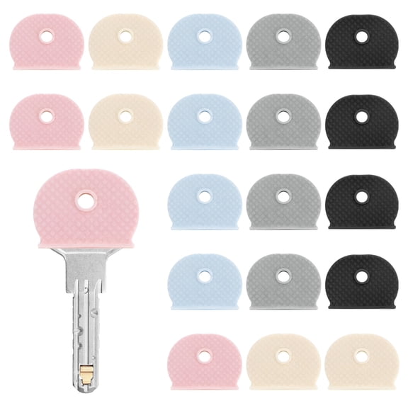 Uxcell Key Covers Caps [40Pcs] - Key Color Head Identifiers Sleeves Tags - [Mixcolor - Silicone] Keys Tags Protectors