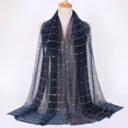 thumbnail image 1 of Foulard Légère Rayée Argentée Châle Tissu Doux pour la Mode Quotidienne, 1 of 10