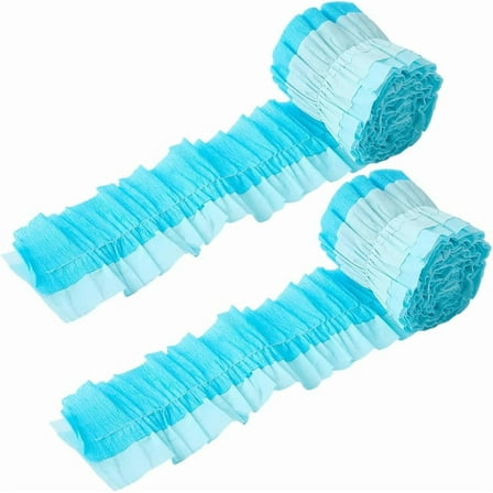 Crepe Paper Streamers 2 Rolls 2.8in/7cm Blue Birthday Party Tissue Decorations Wedding DIY Craft Graland