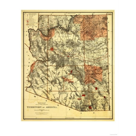 - Arizona Territory - Panoramic Map Print Wall Art By Lantern Press