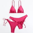 thumbnail image 4 of DGMIOCS Women's Halter Bikini Tankini Set Hot Pink L, 4 of 7